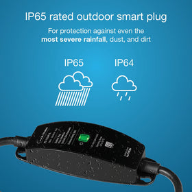 Caseta Weatherproof outdoor plug with durable polycarbonate housing for rugged use