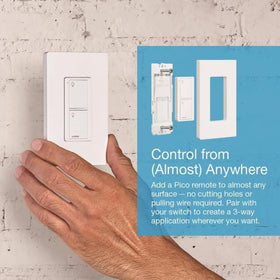 White Caseta wall plate for a modern, seamless look.
