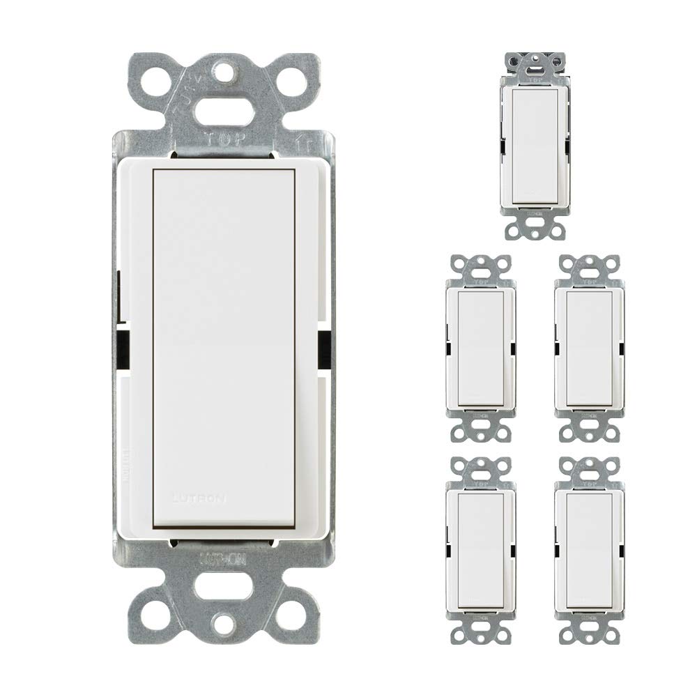 Lutron Claro CA-1PS-WH paddle switch in white, easy room lighting control.