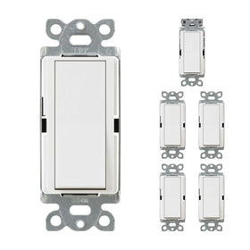 Lutron Claro CA-1PS-WH paddle switch in white, easy room lighting control.