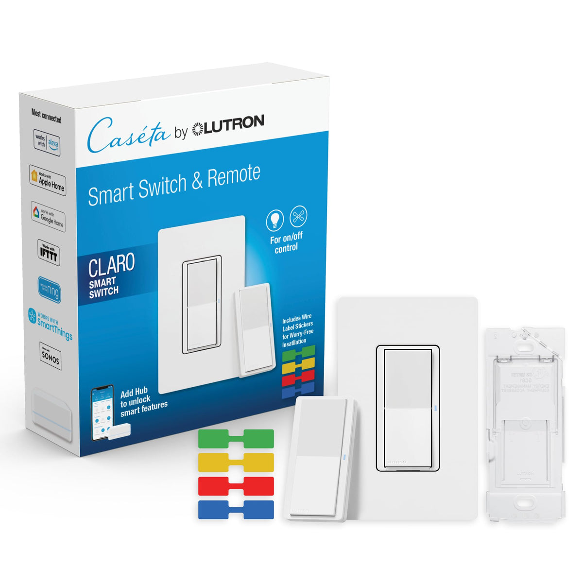 Lutron Claro Caseta 3-way switch kit enabling multi-room control with Pico remote