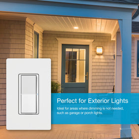 Lutron Claro outdoor-ready switch for exterior porch lighting control