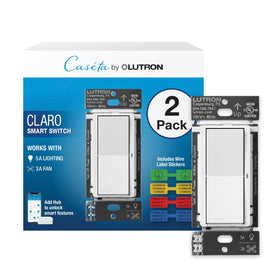 Lutron Claro Smart Switch front view for easy room-wide lighting control
