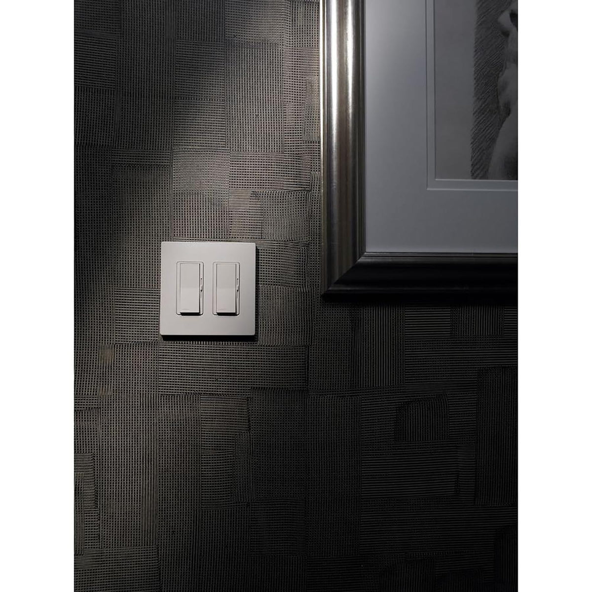 Lutron Claro gloss white wallplate enhances room cohesion with clean lines.