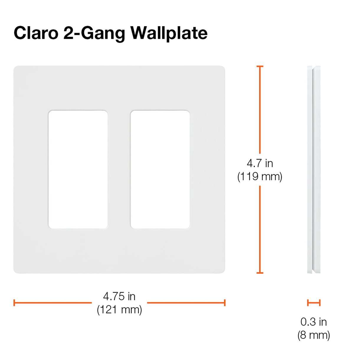 Lutron Claro gloss white closeup highlighting durable plastic and sleek surface.