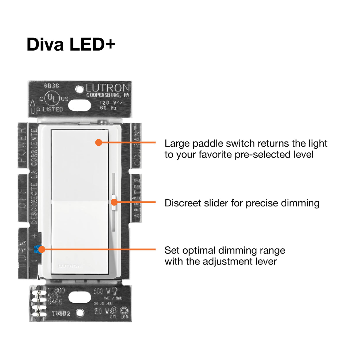 10-year warranty highlights Diva dimmer durability