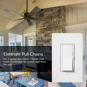 Lutron Diva paddle switch close-up shows easy on/off and large paddle