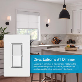 Lutron Diva 2-pack Caseta switches enable flexible multi-bulb control.