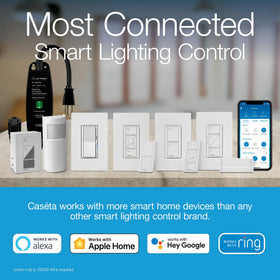 Diva LED-compatible dimmer with a soft backlit bar for easy visibility.