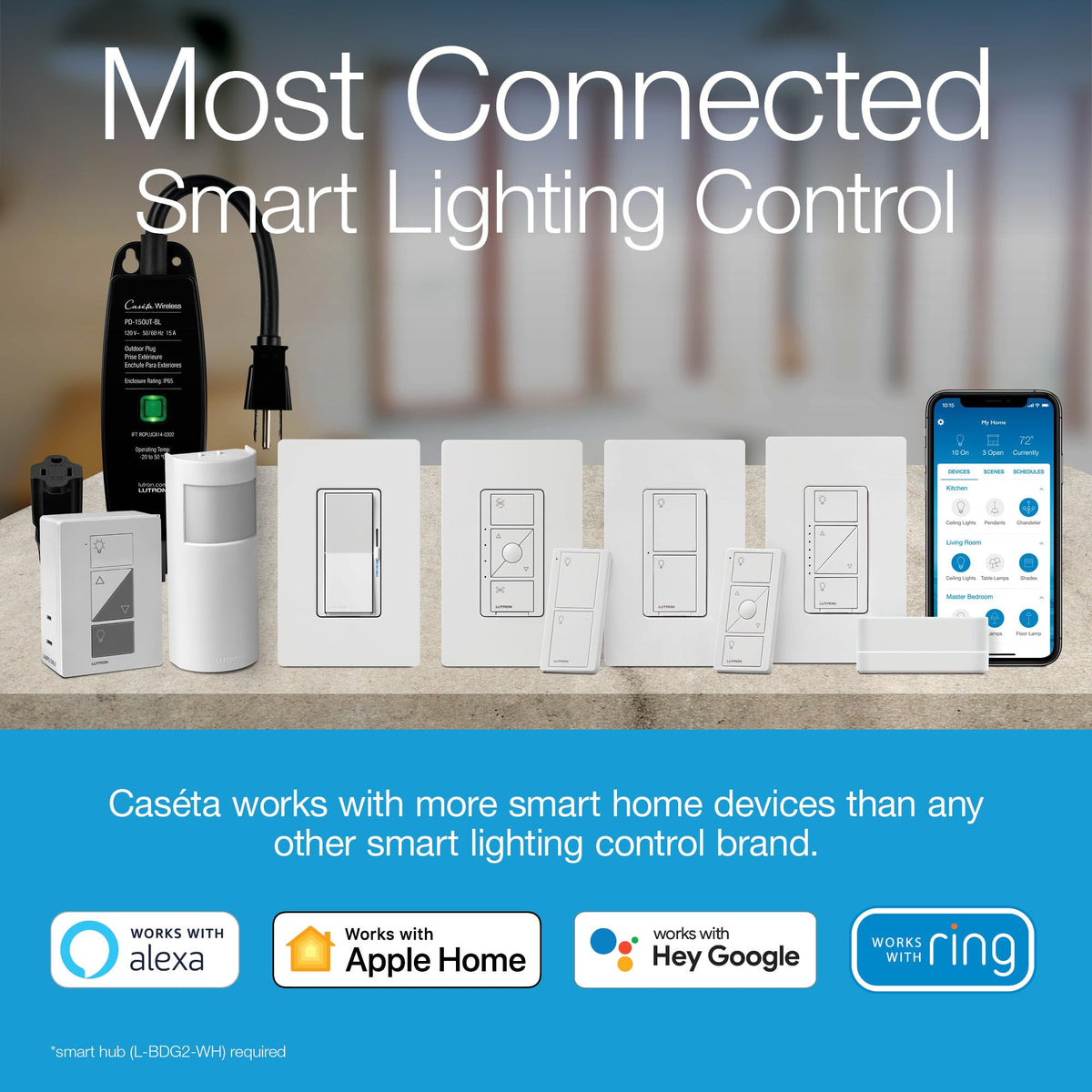 Diva Dimmer paddle-style front with soft-glow LED bar for precise dimming