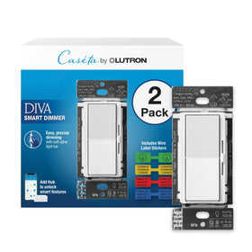Lutron Diva dimmer wall-paddle design offers precise control in any room.