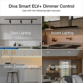 Lutron Diva ELV+ dimmer controlled via the Caseta app on mobile