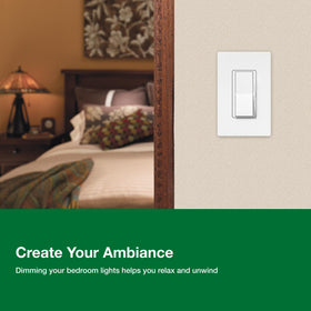 Lutron Diva LED+ dimmer with compatible LED bulbs in use.
