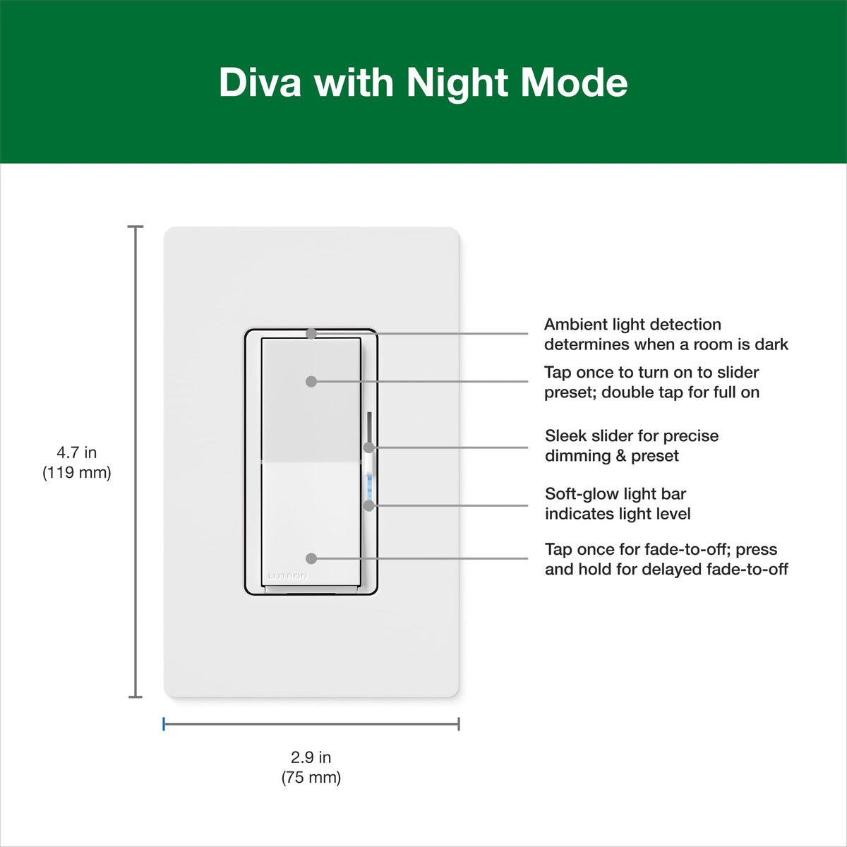 Compatibility of Diva with LED and incandescent bulbs for broad use