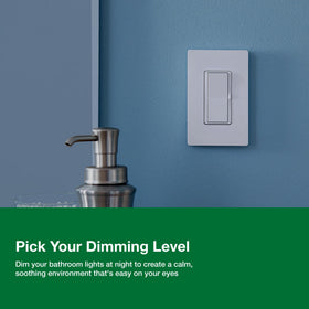 Lutron Diva LED+ dimmer LED+ compatibility delivers stable dimming across bulbs.