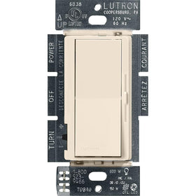 Lutron Diva LED+ dimmer paddle-switch for smooth LED dimming.