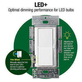 Diva LED plus technology provides smooth dimming across compatible LED bulbs.