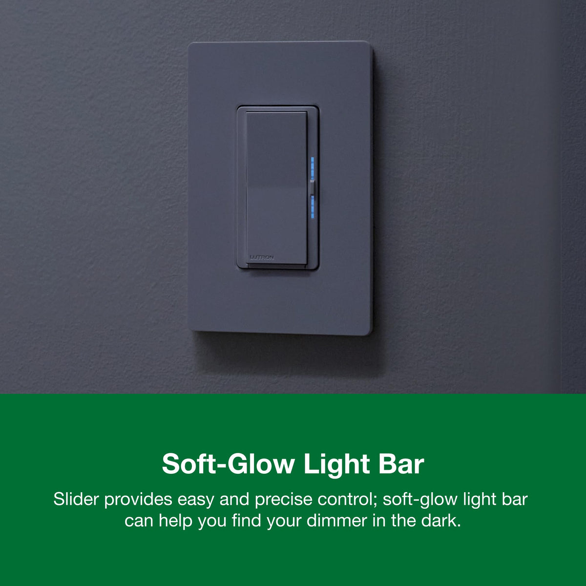 Locator glow on Lutron Diva to help locate the switch in the dark