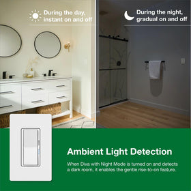 Diva soft touch paddle from Lutron for smooth silent operation