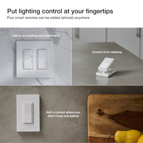 Lutron wallmount bracket for secure 3-way dimmer installation.