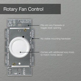 Lutron FSQ-2FH-DK ivory knob close-up showing color option.