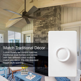 Lutron FSQ-2FH-DK screwless wallplate close-up with flush mount.