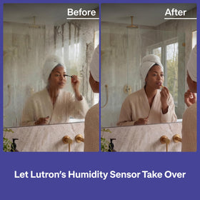 Lutron humidity-sensor-switch closeup sensor highlights precise moisture sensing in action.