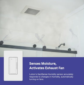 Lutron humidity-sensor-switch LED indicator detail signals smart operation in real time.