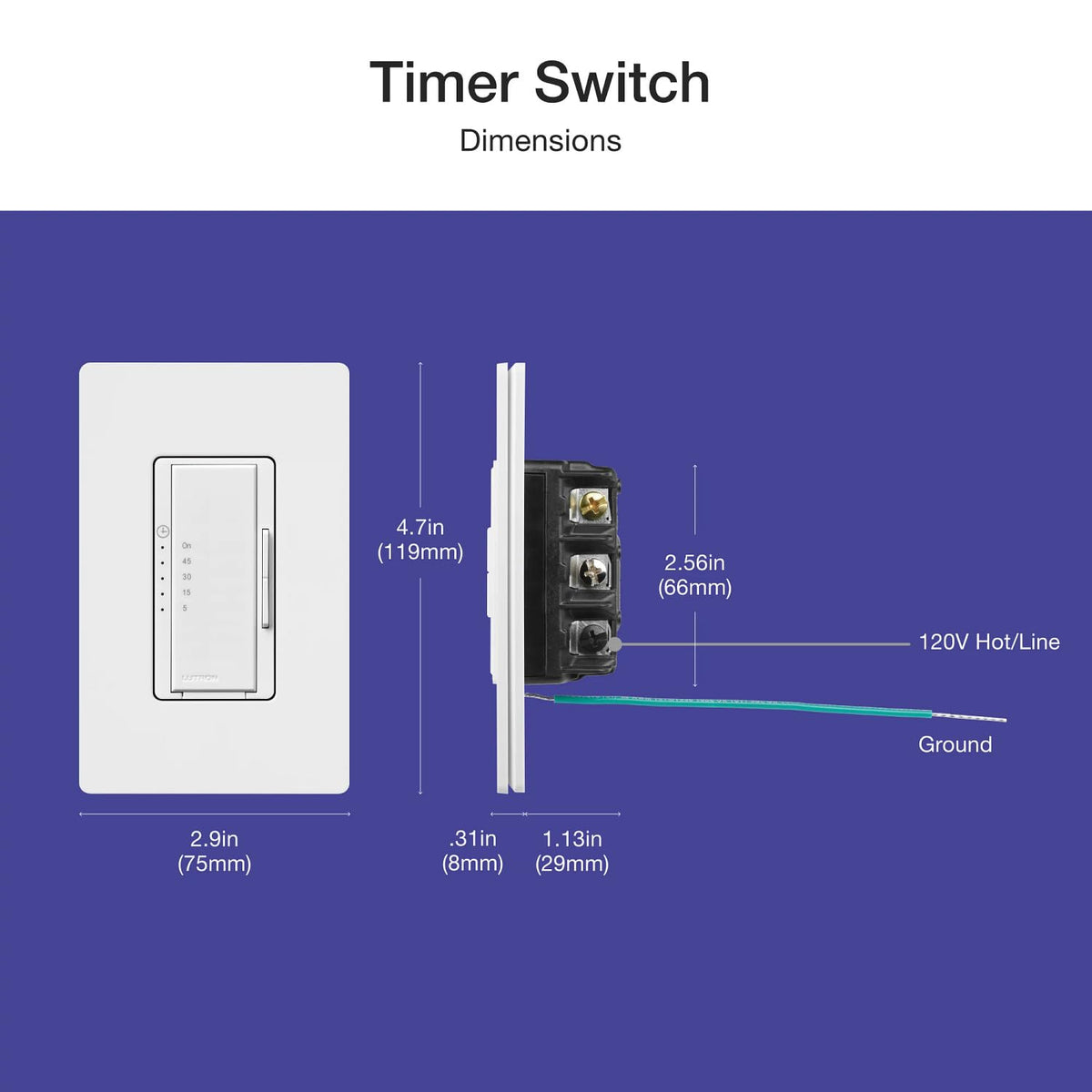 Lutron Maestro Countdown Timer Switch supports multi-location timing with MA-AS accessory.