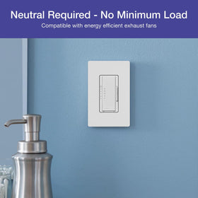 Lutron Maestro Countdown Timer Switch with wall plate enables easy multi-location timing.