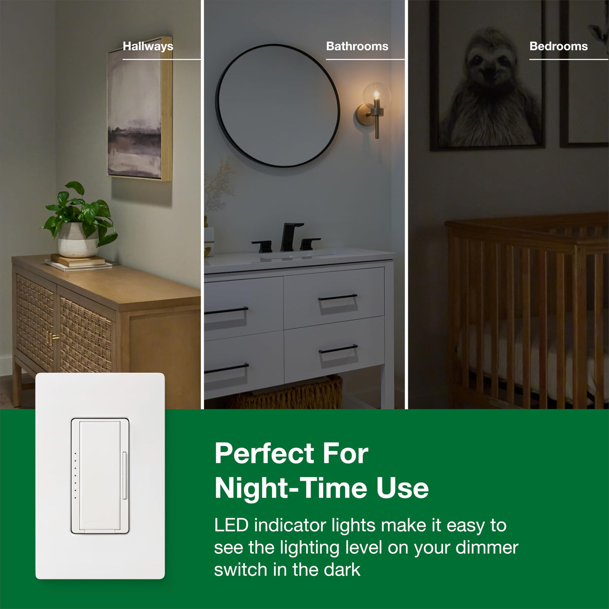 Flicker-free dimming across many LED and CFL bulbs.