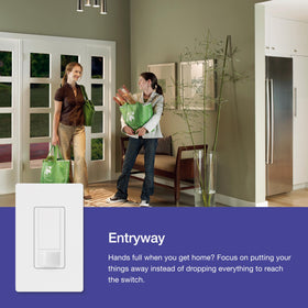 Lutron Maestro MS-OPS2-BL bathroom auto-on/off in use.