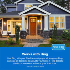 Lutron Caseta enables remote control of patio lights from anywhere.
