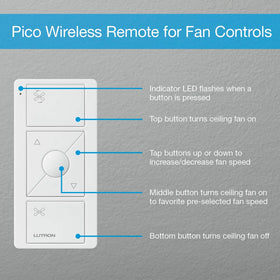 Lutron Pico remote battery life supports long-term, maintenance-free operation.