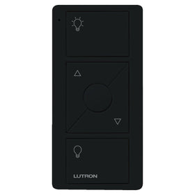 Lutron Pico remote mounted on wall plate for convenient Caseta dimmer control