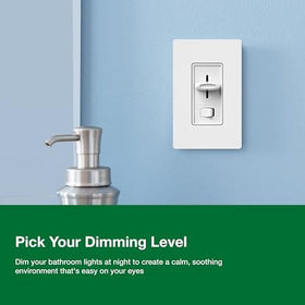Lutron Skylark LED+ dimmer rotary slider close-up for exact dimming