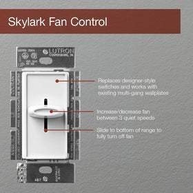 Lutron Skylark wall plate option sold separately for a finished look.