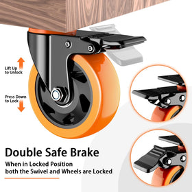 Lutumei 4in caster swivel base highlights 360-degree maneuverability