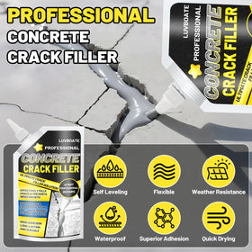 LUVBOATE driveway crack filler on concrete surface after cure.