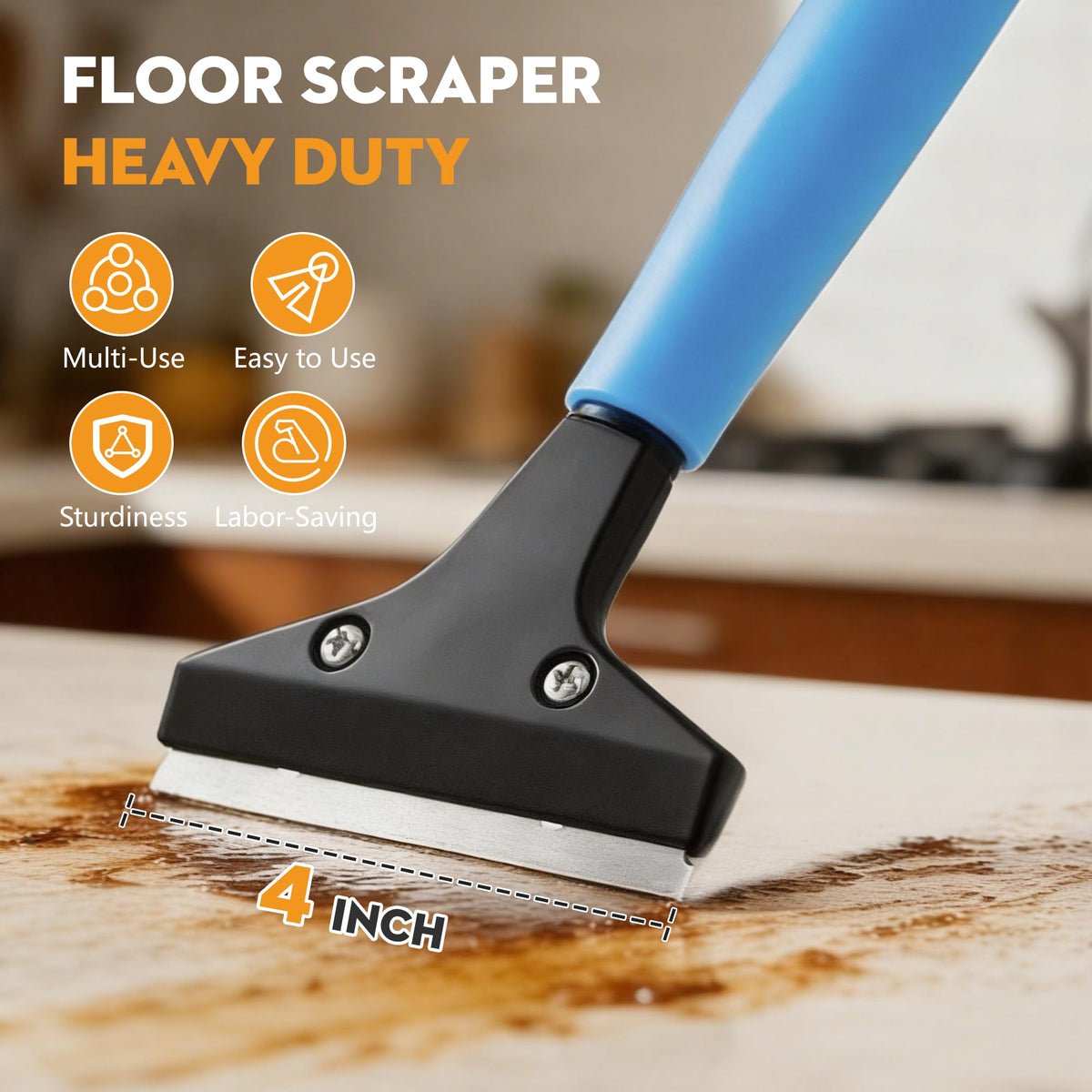 Luvenia 4-inch metal blade cleans large areas quickly.