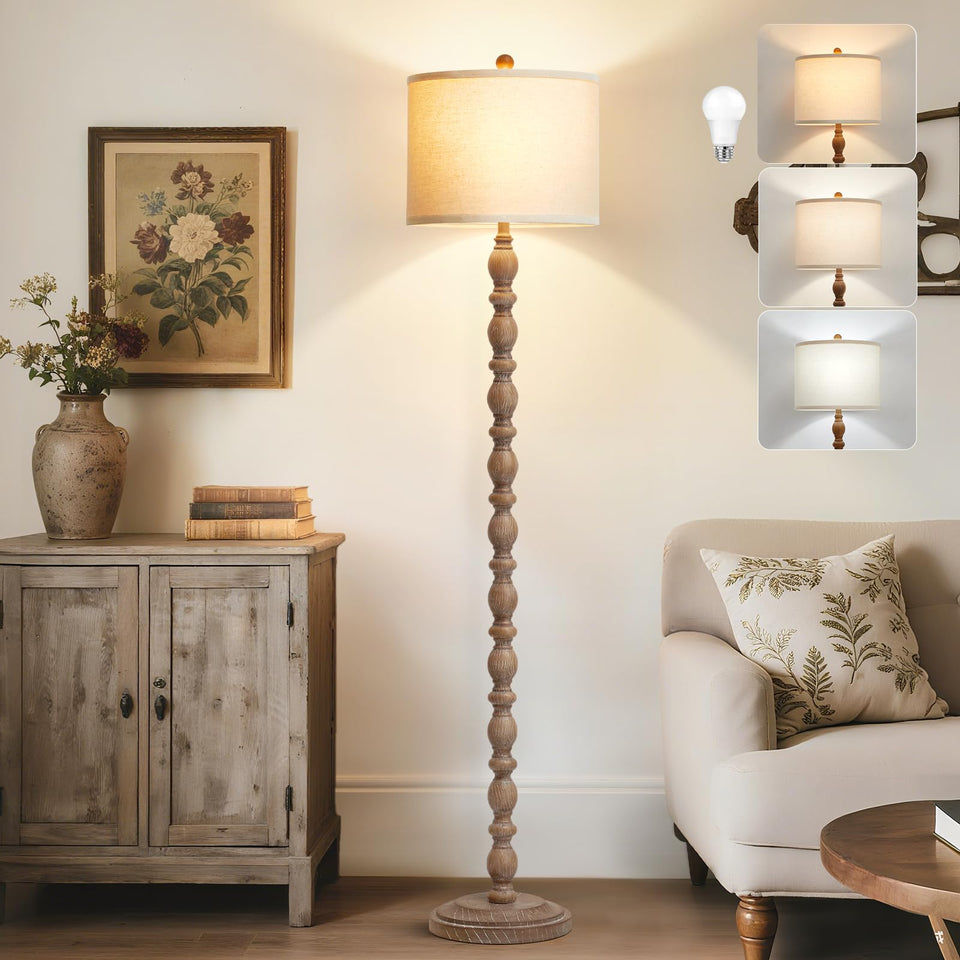 Luvkczc 62in farmhouse floor lamp beside sofa for warm ambience