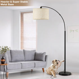 Luvkczc arc floor lamp heavy base prevents tipping on busy floors.