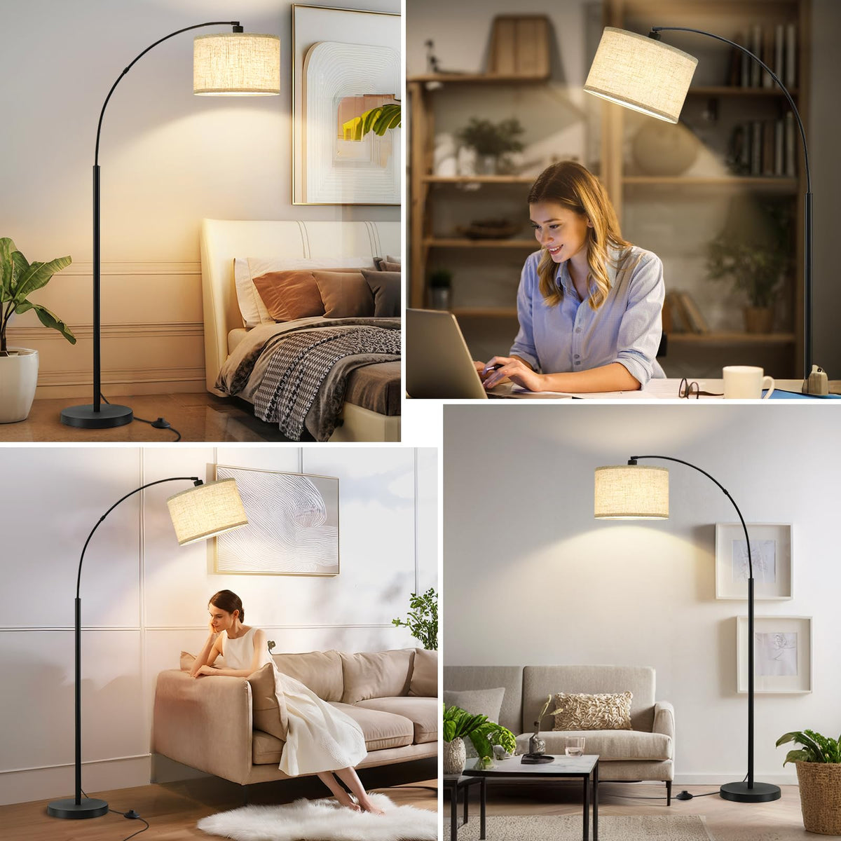 Luvkczc arc floor lamp includes a 9W bulb for quick setup.
