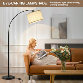 Luvkczc arc floor lamp shade rotates 350 degrees for directional lighting.