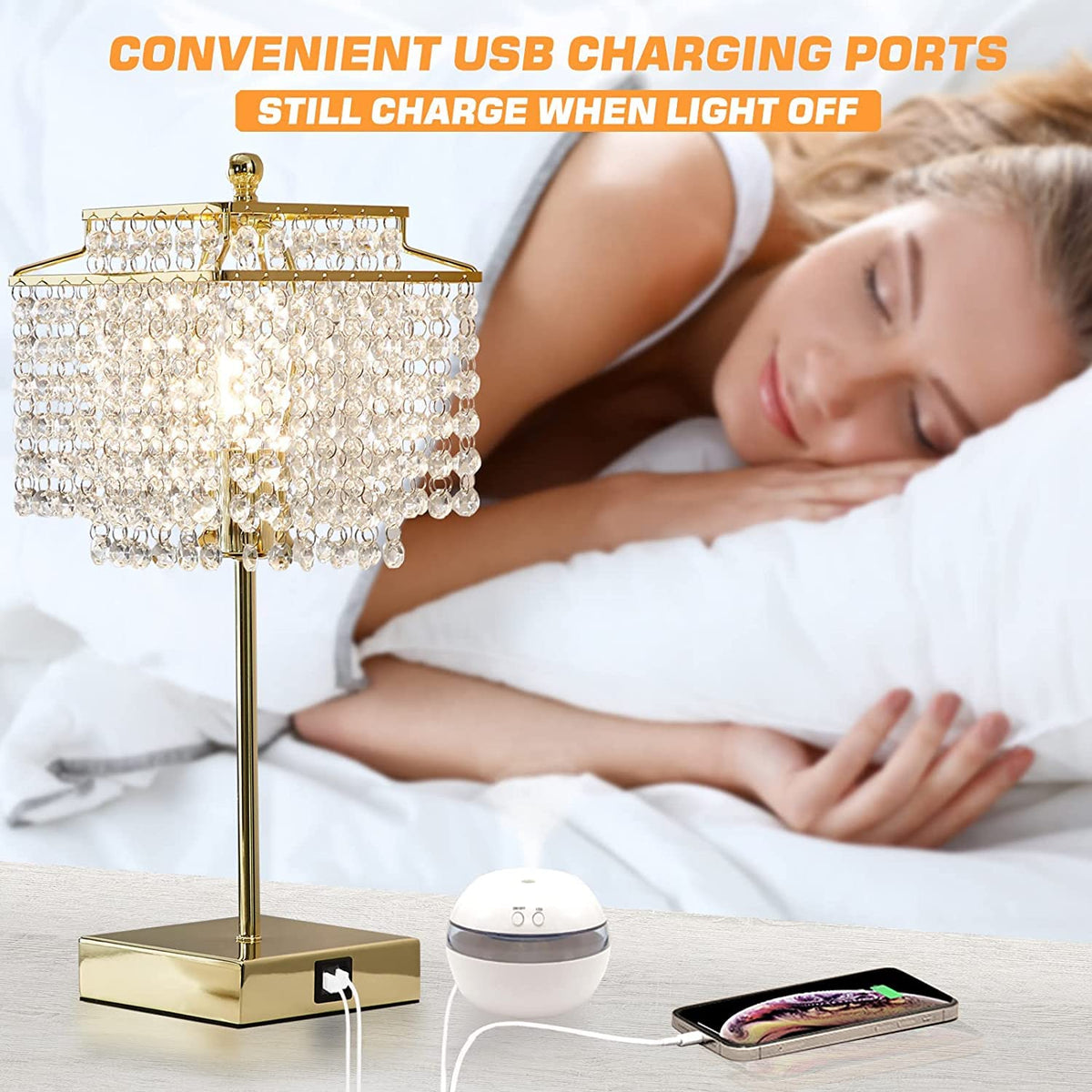 Luvkczc versatile lamp creating warm ambience in a bedroom or living room.