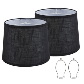 Luvkczc black drum shade set of 2 for bedside lamps, diffuses warm ambient light