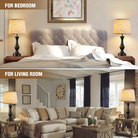 Luvkczc black lamp with beige shade suits modern decor.