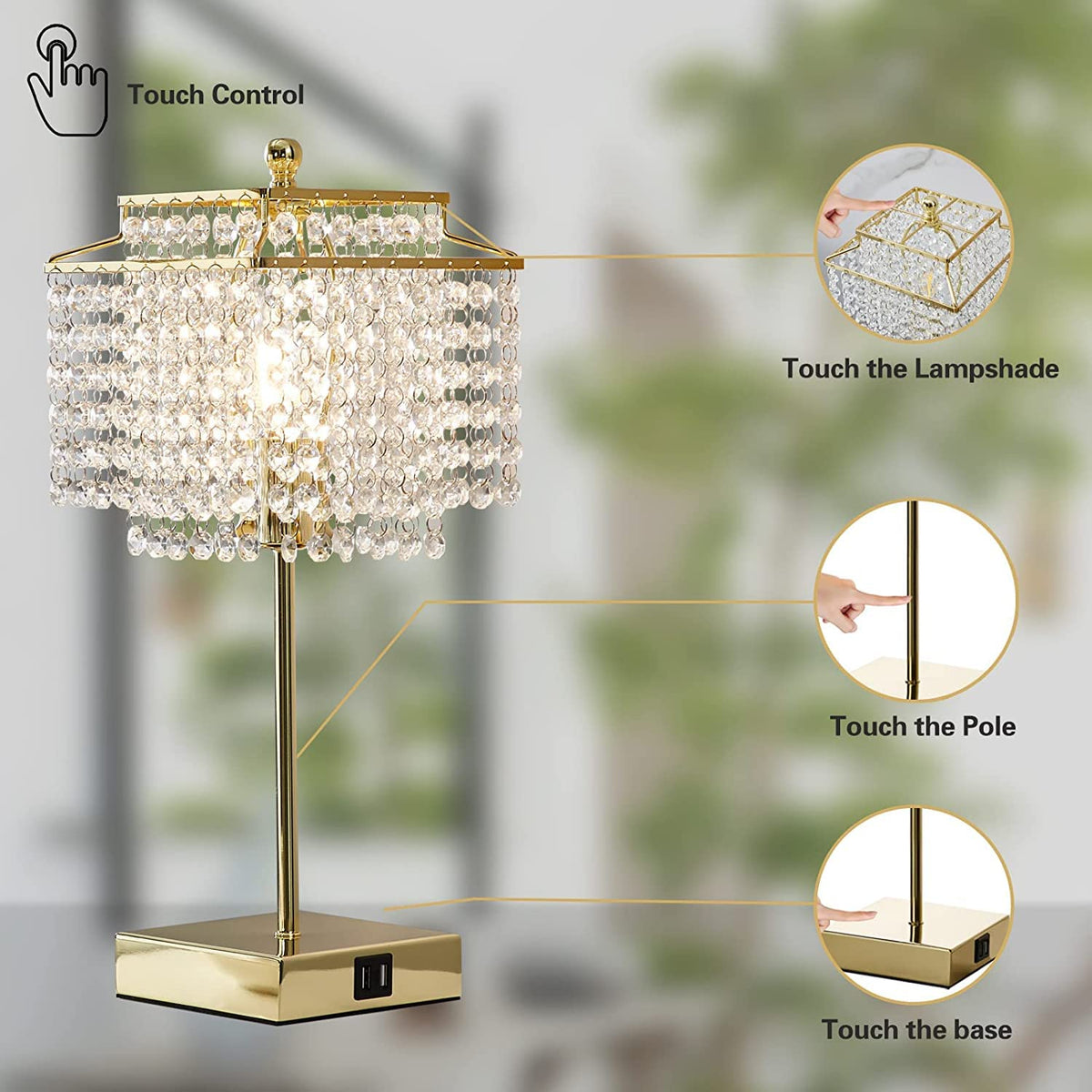 Luvkczc crystal shade detail highlighting the sparkling design.
