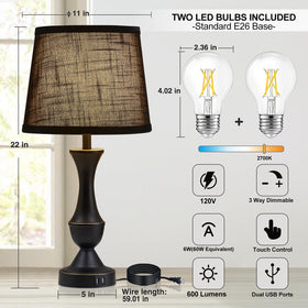 Luvkczc dimmable touch lamp for bedrooms, easy brightness control.