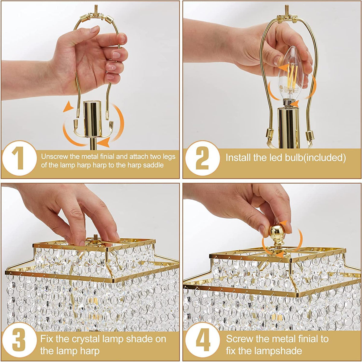 Luvkczc quick-install crystal lampshade design minimizes setup effort and time.